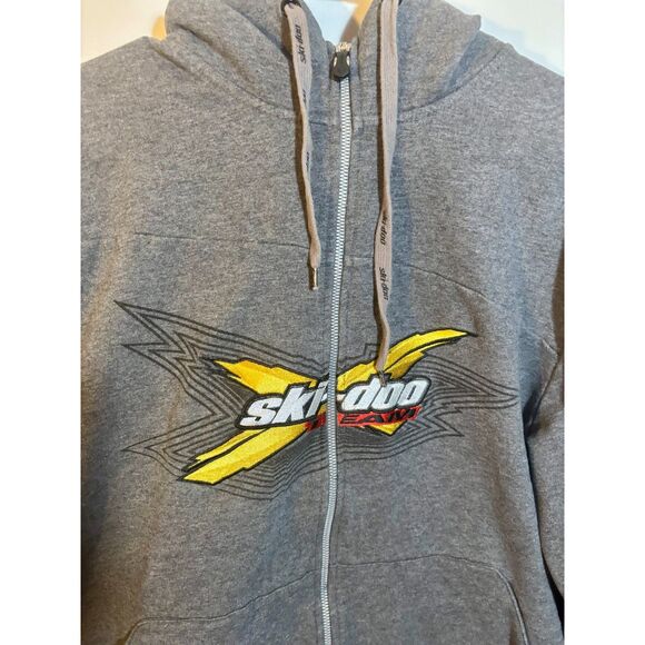 Ski‑Doo Team Gray Zip‑Up Hoodie Pullover — BRP Canada, Unisex Large - Picture 3 of 5